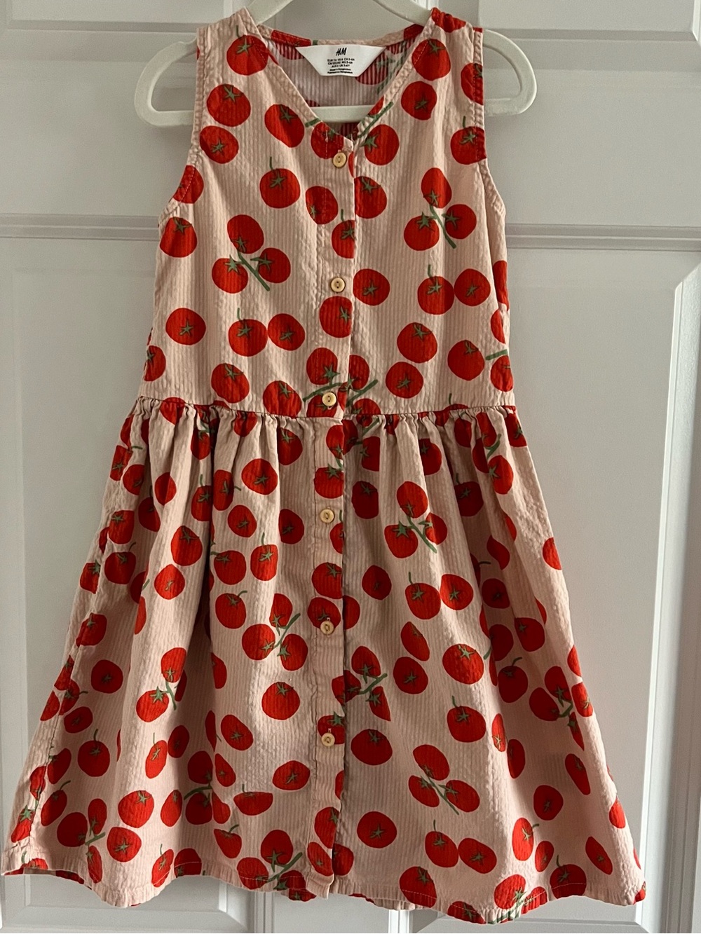 H&M Pink Dress with Red Tomato Print